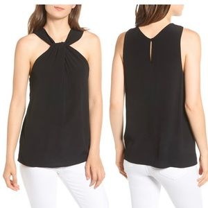 NWT Chelsea28 black twist front tank